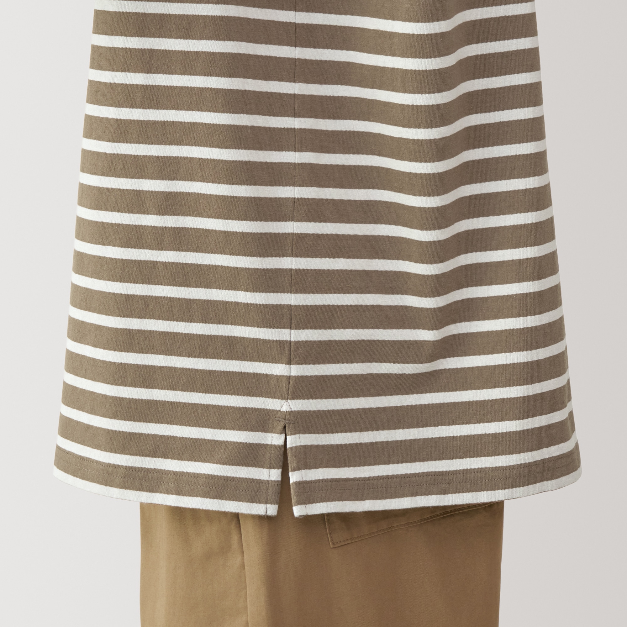 紳士　洗いざらし太番手ボートネック九分袖Ｔシャツ