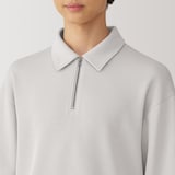 紳士　二重編み衿付きプルオーバー