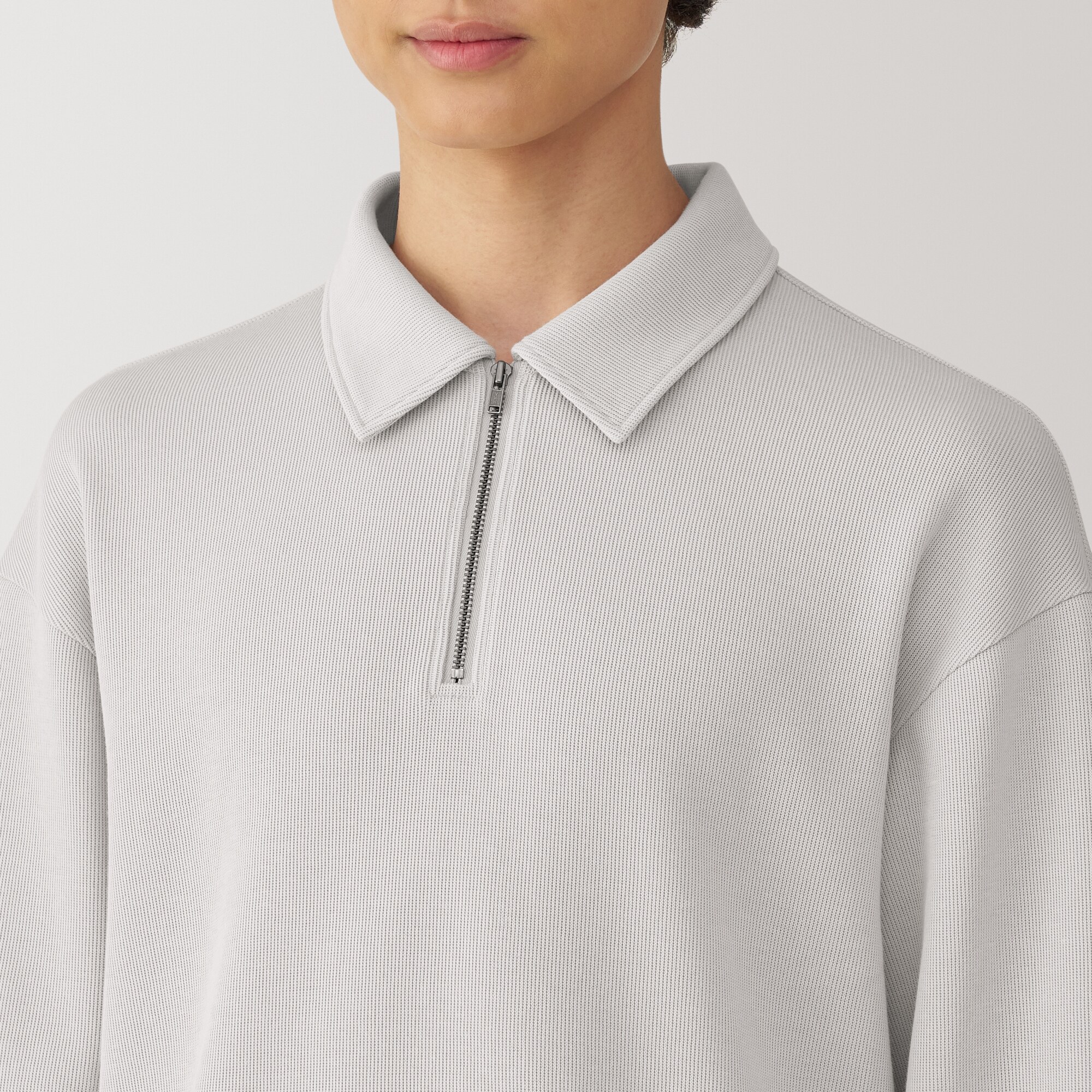 紳士　二重編み衿付きプルオーバー