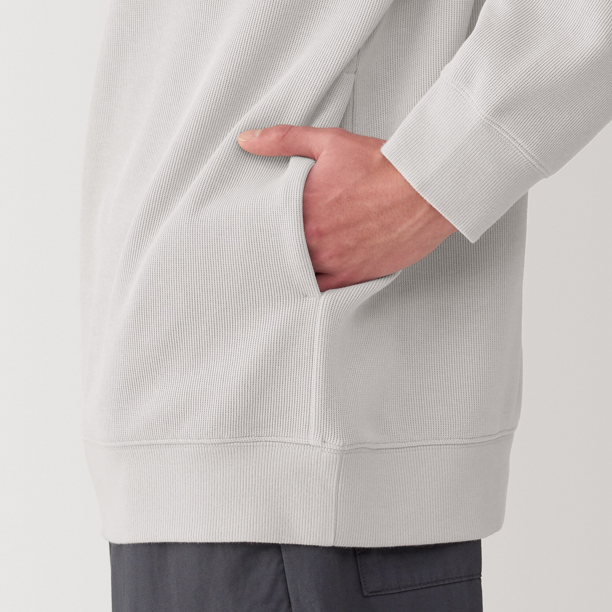 紳士　二重編み衿付きプルオーバー