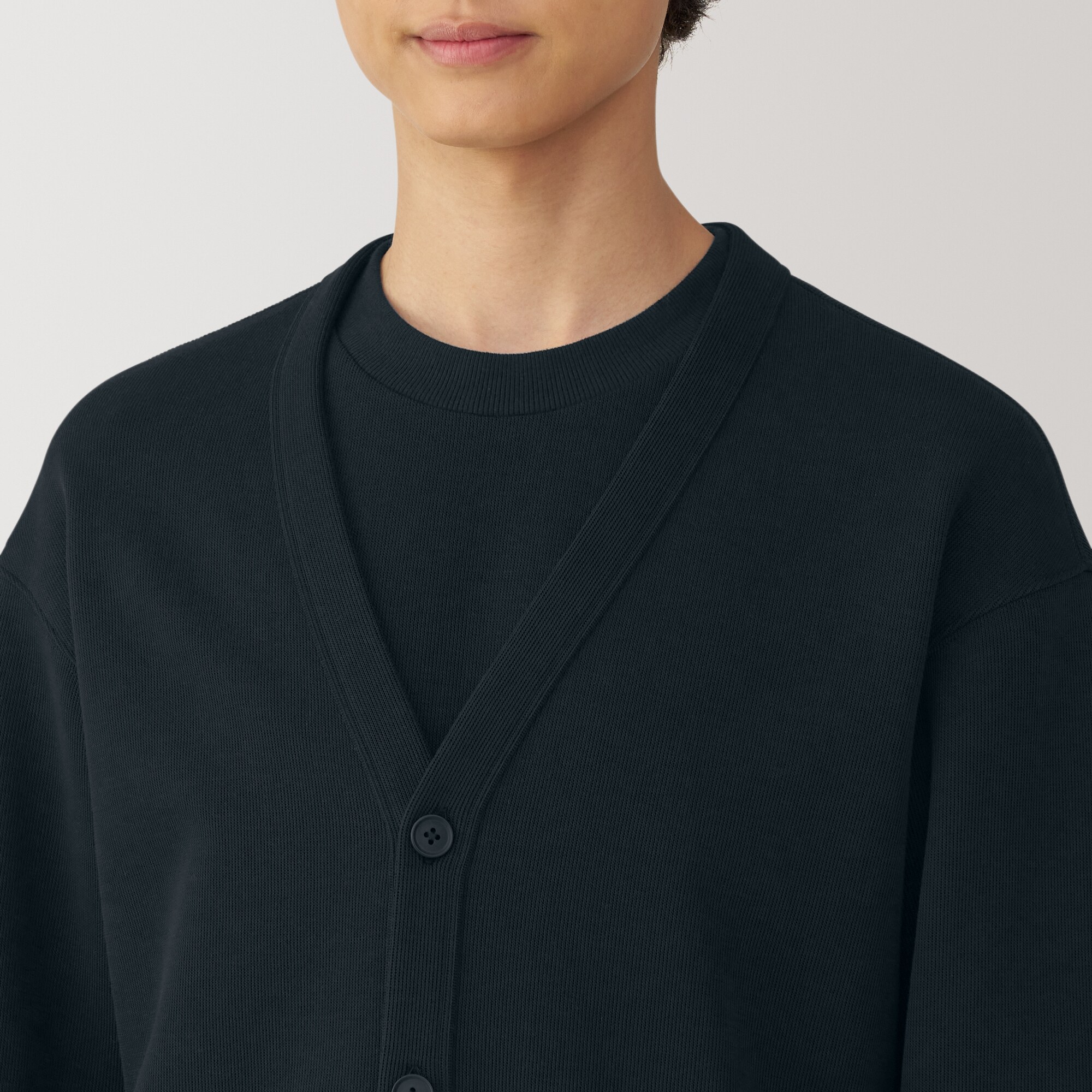 紳士　縮絨ウールＶネックカーディガン 紳士Ｍ・チャコールグレー カーディガン 「MUJI Labo」紳士 縮絨ウールVネック