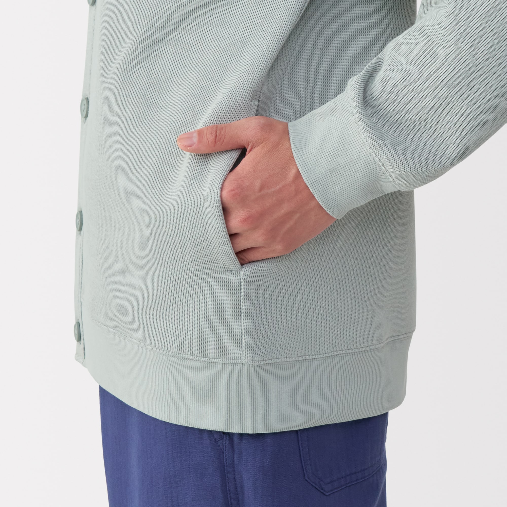 紳士　二重編みＶネックカーディガン