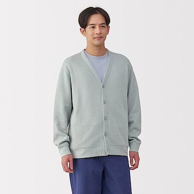 紳士　二重編みＶネックカーディガン