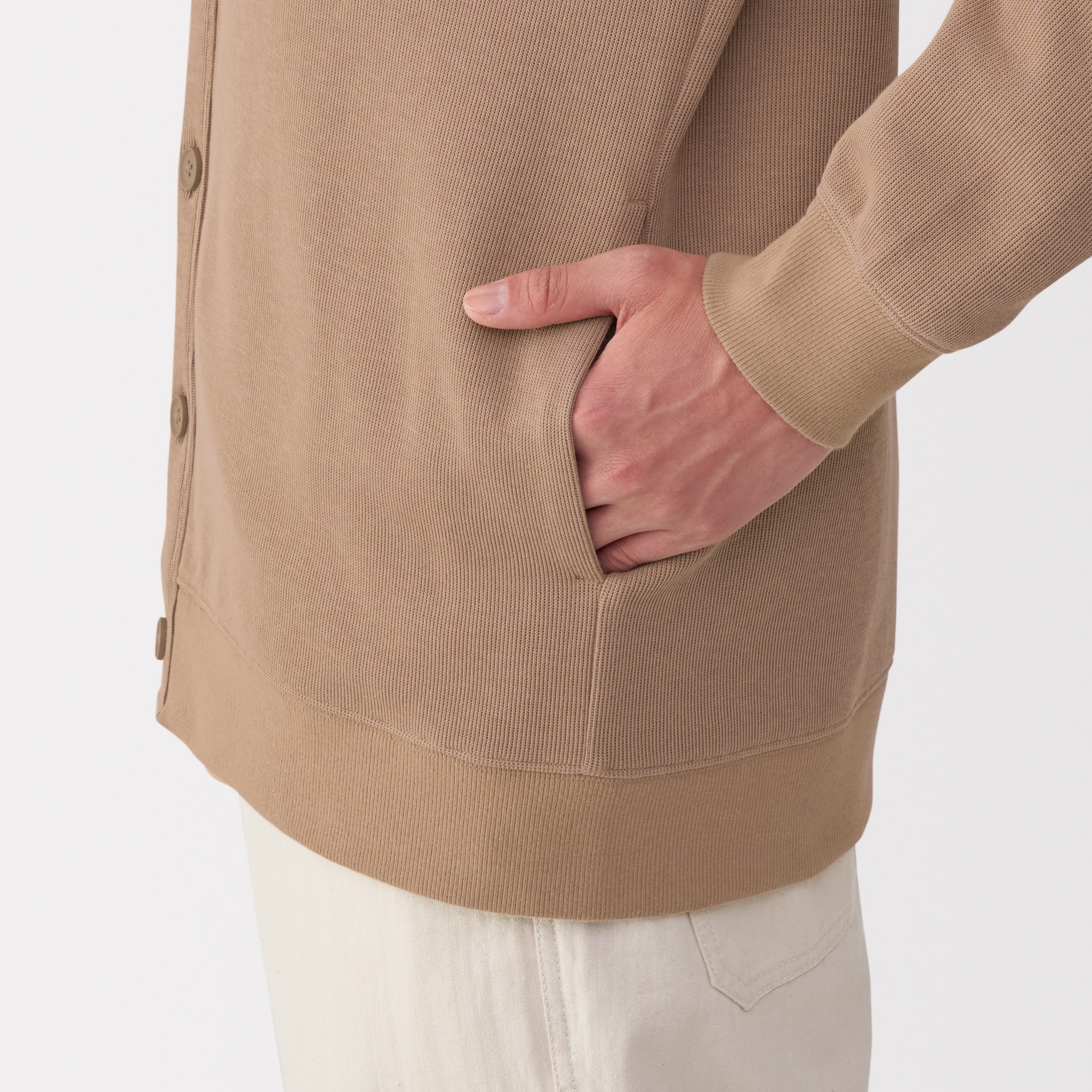 紳士　二重編みＶネックカーディガン