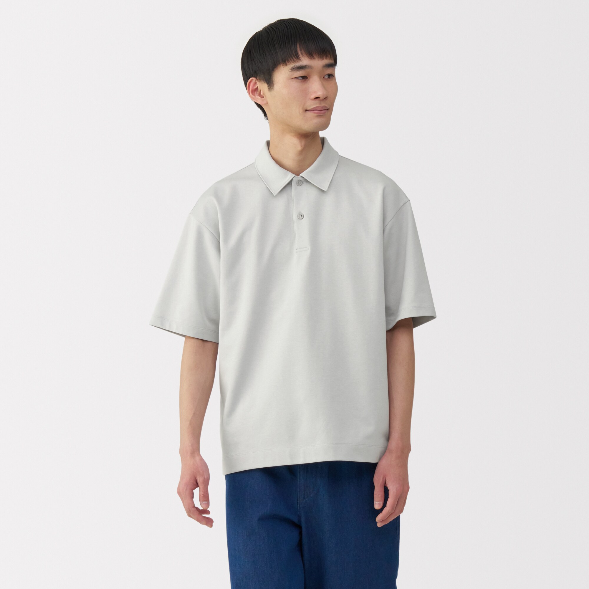 紳士　涼感ＵＶカットワイド五分袖ポロシャツ