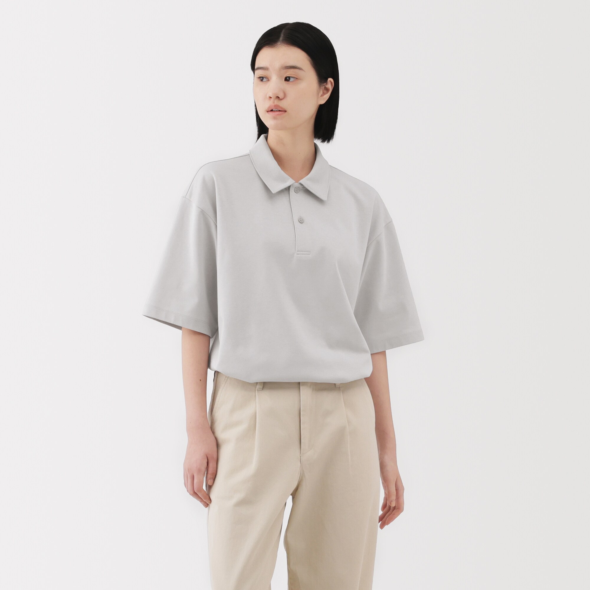 紳士　涼感ＵＶカットワイド五分袖ポロシャツ