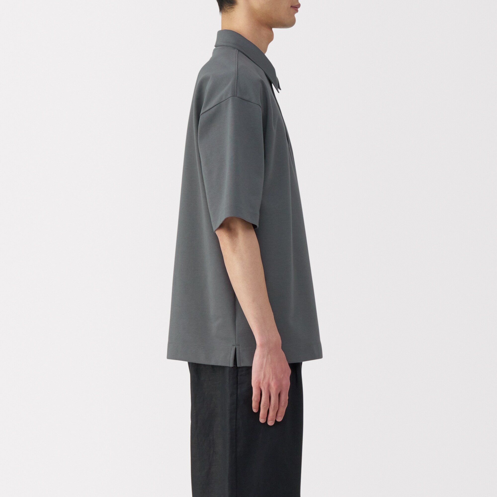 紳士　涼感ＵＶカットワイド五分袖ポロシャツ