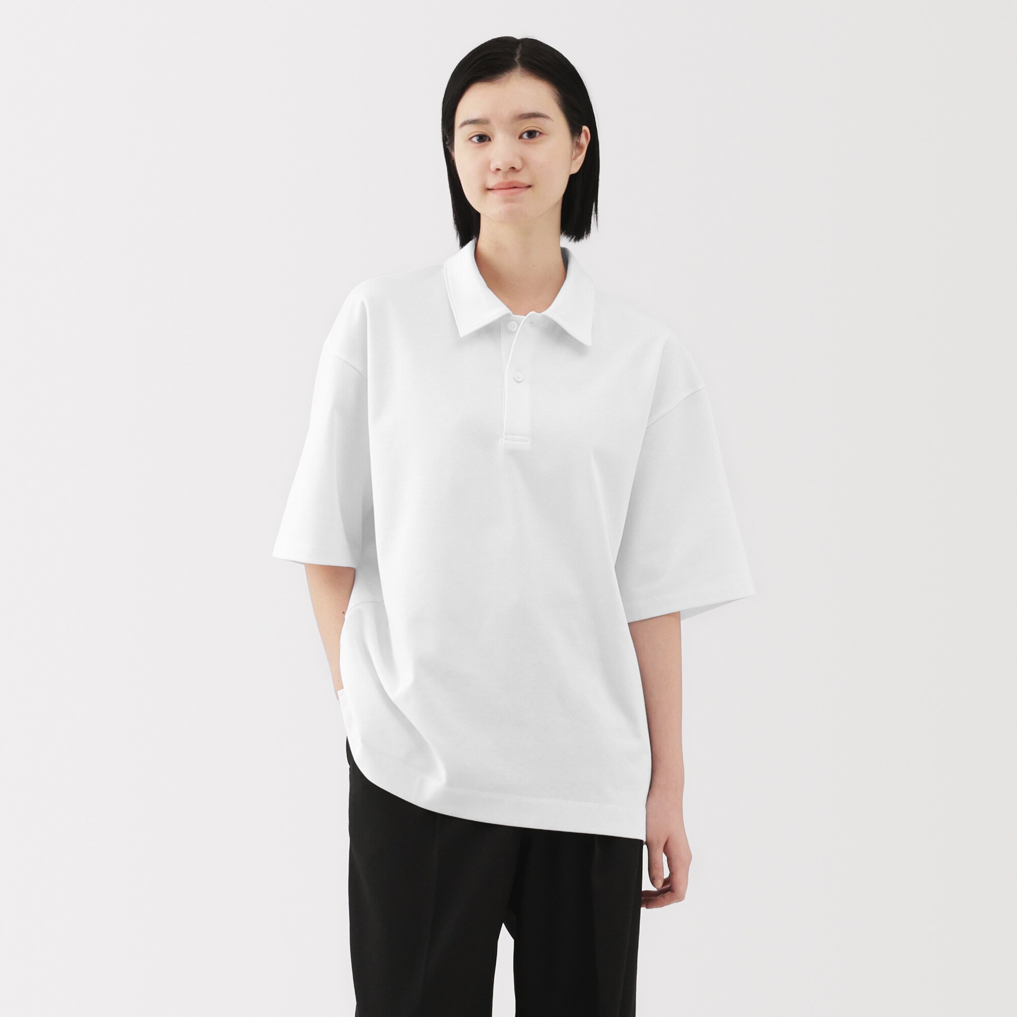 紳士 涼感UVカットワイド五分袖ポロシャツ | 無印良品