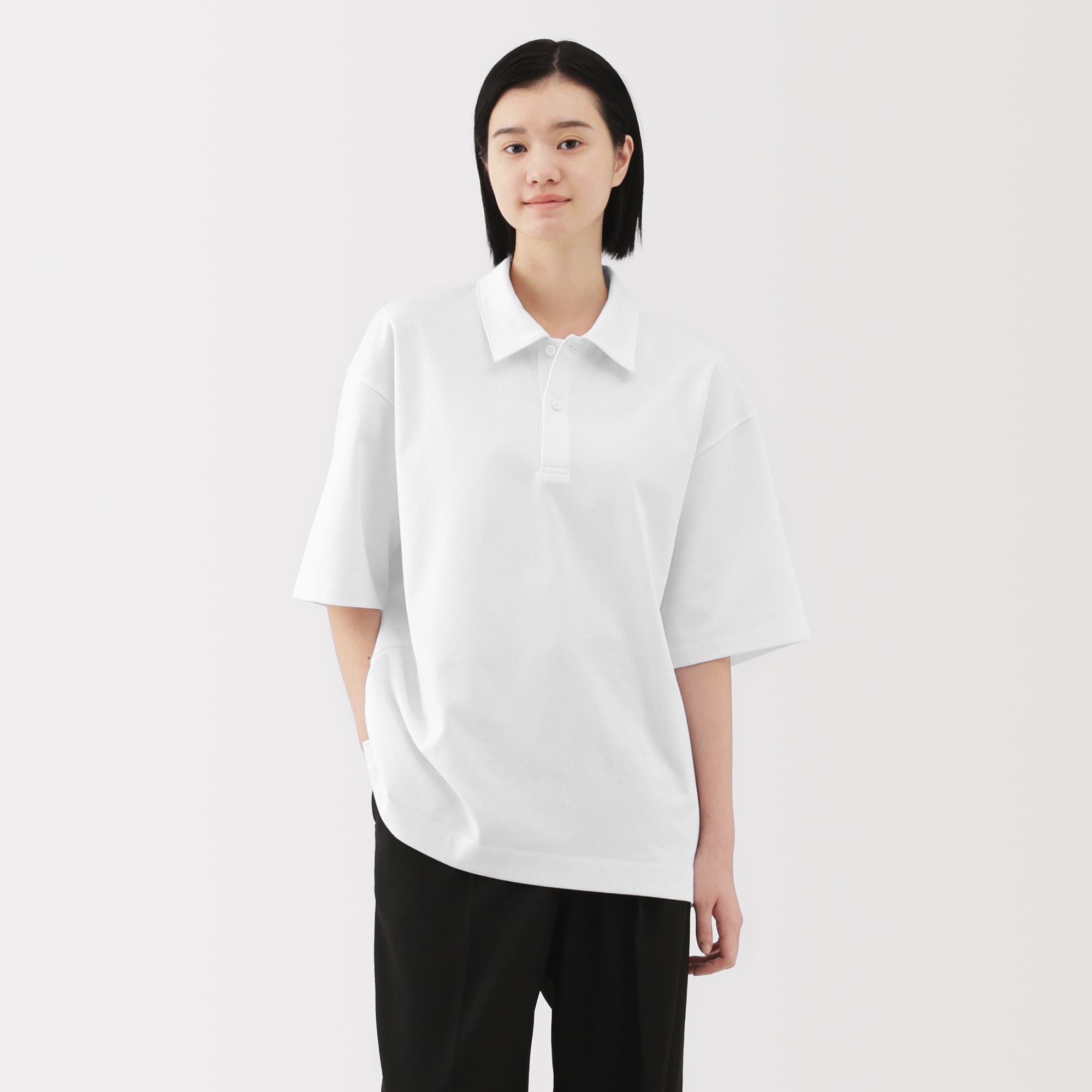 紳士 涼感UVカットワイド五分袖ポロシャツ | 無印良品