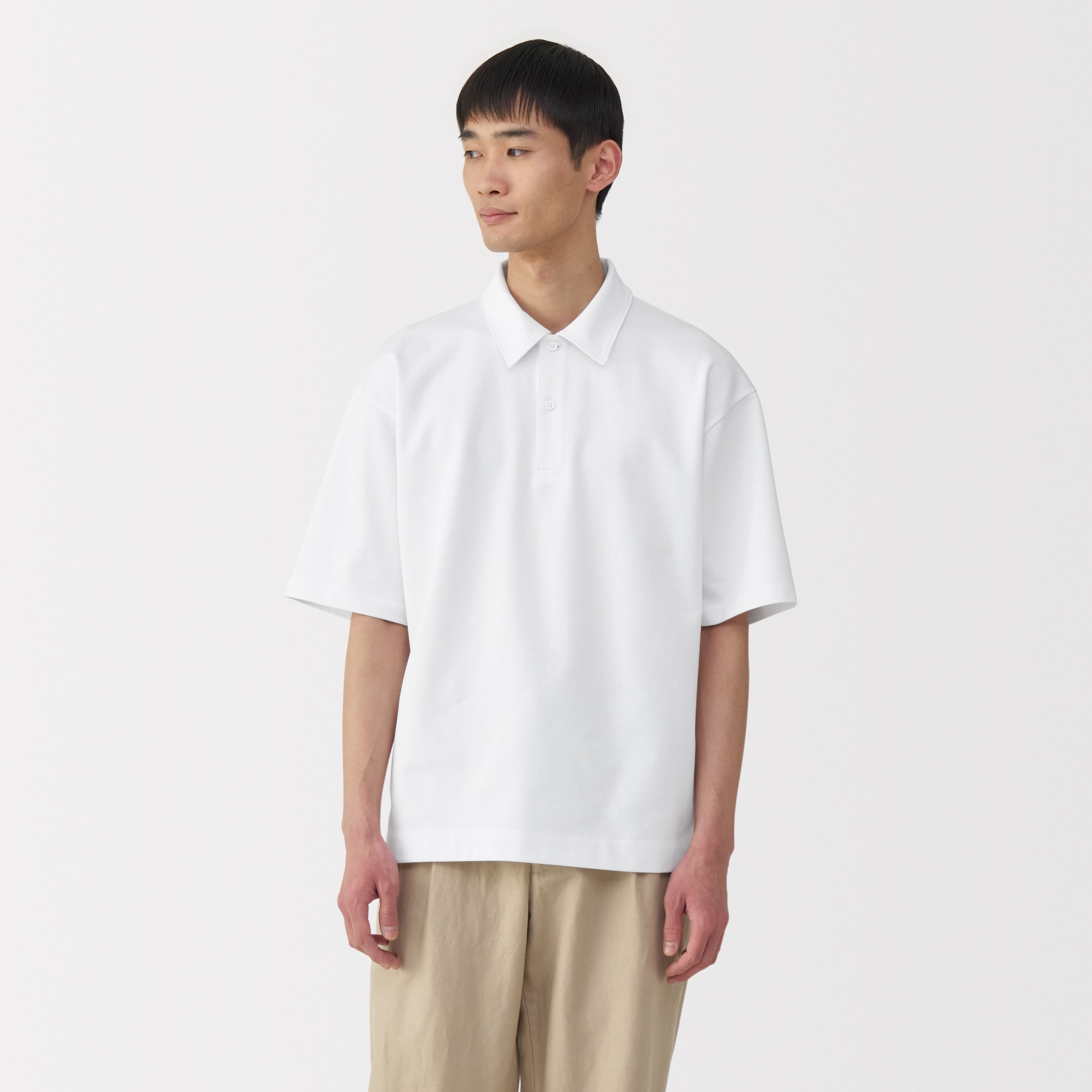 紳士 涼感UVカットワイド五分袖ポロシャツ | 無印良品