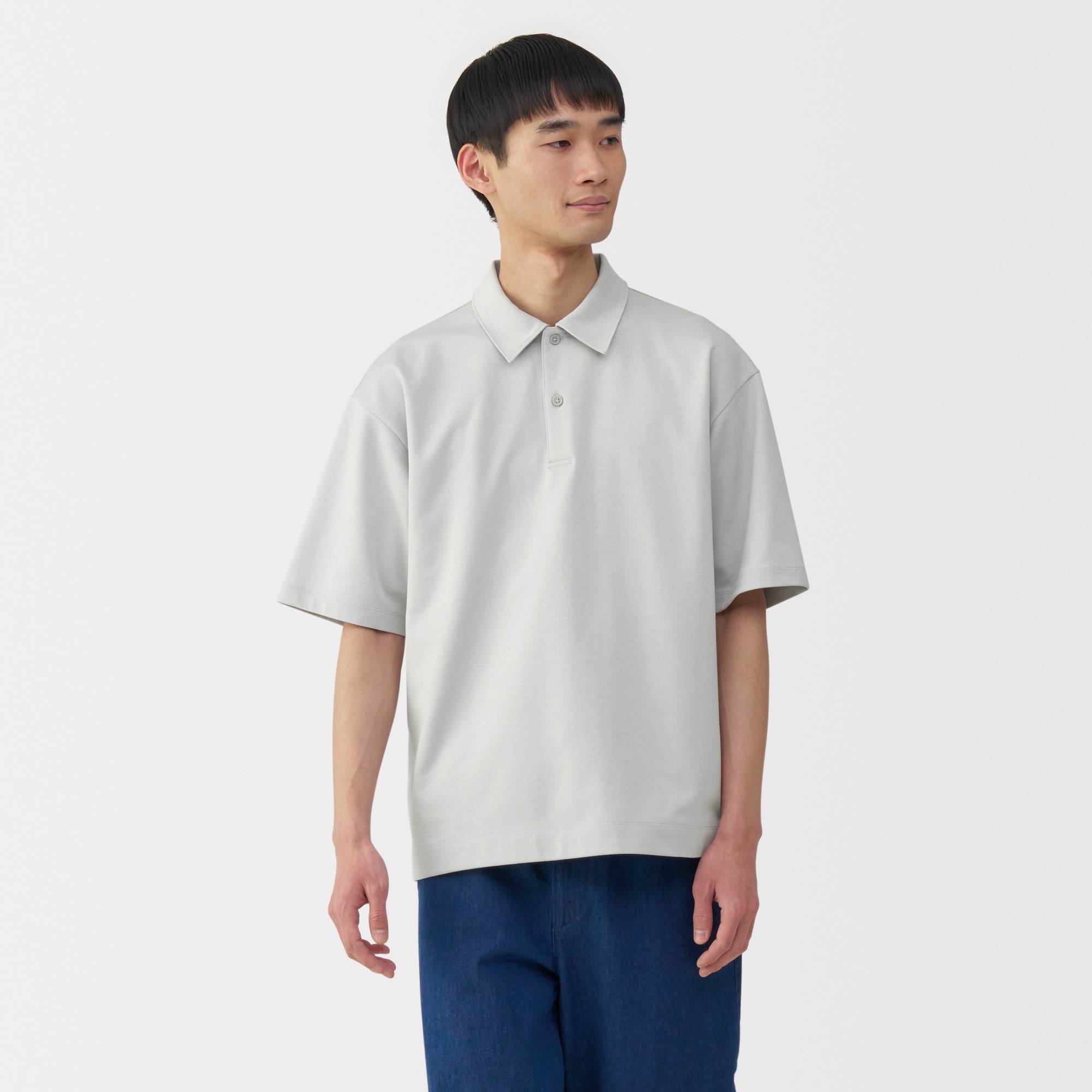 紳士 涼感UVカットワイド五分袖ポロシャツ | 無印良品