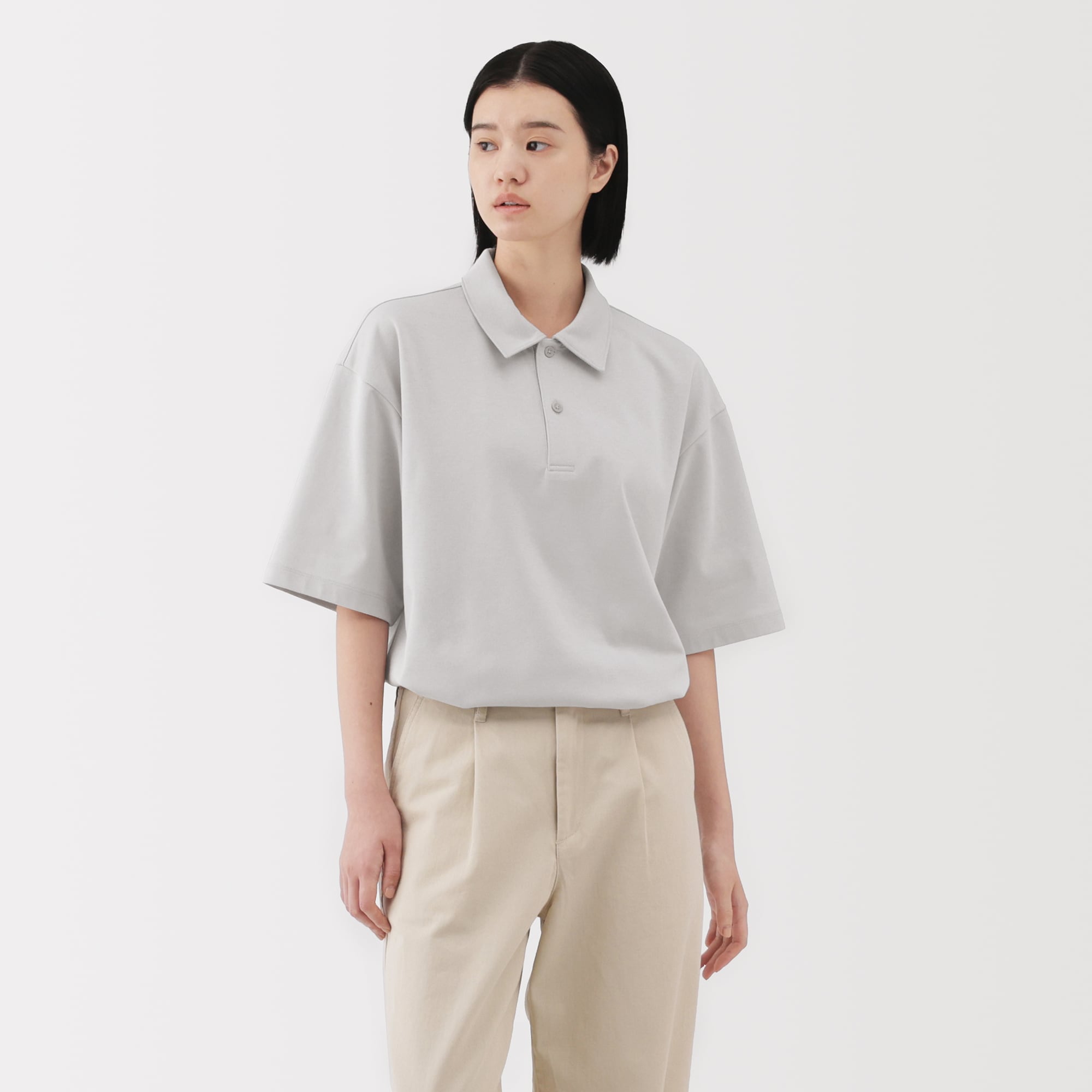 紳士　涼感ＵＶカットワイド五分袖ポロシャツ