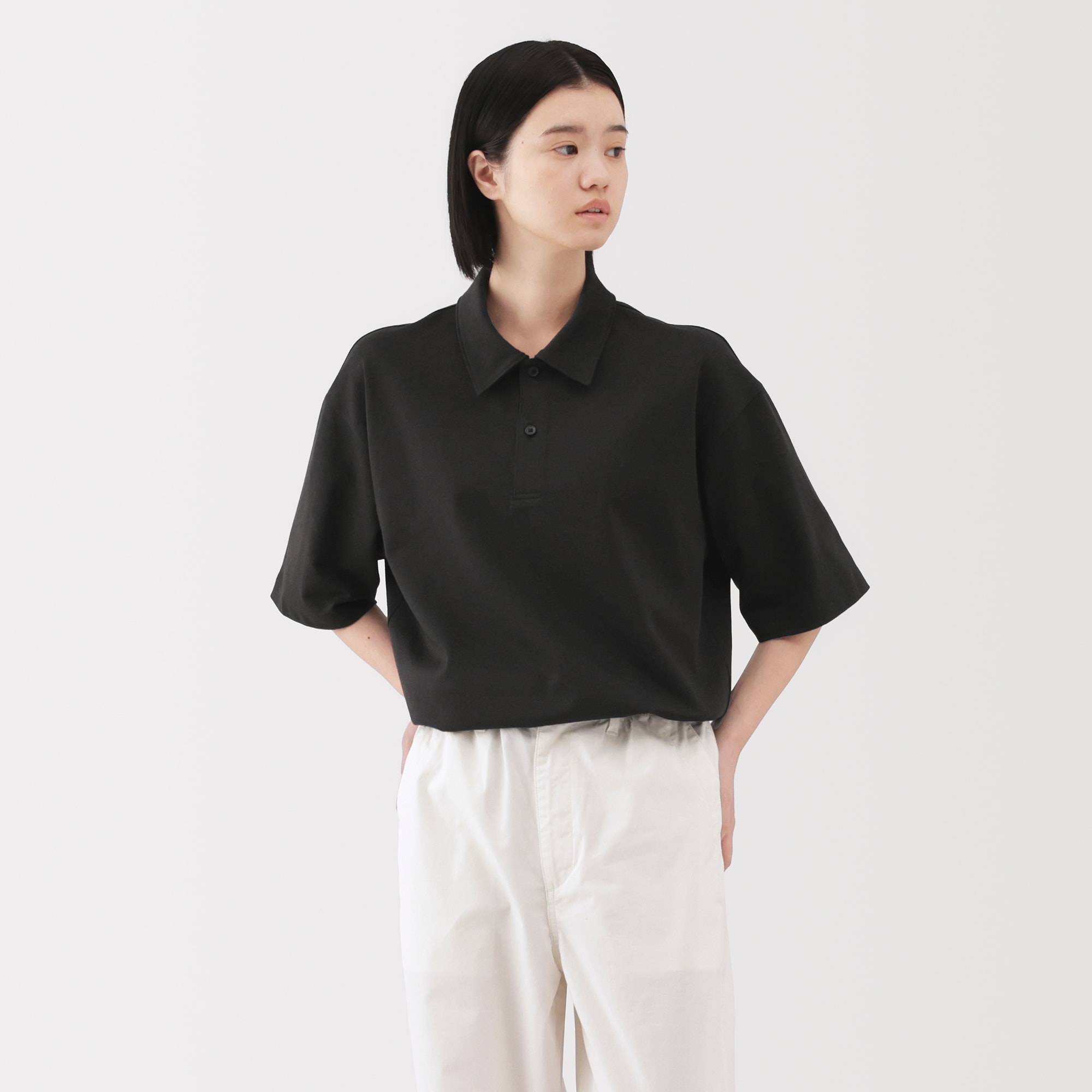 紳士　涼感ＵＶカットワイド五分袖ポロシャツ