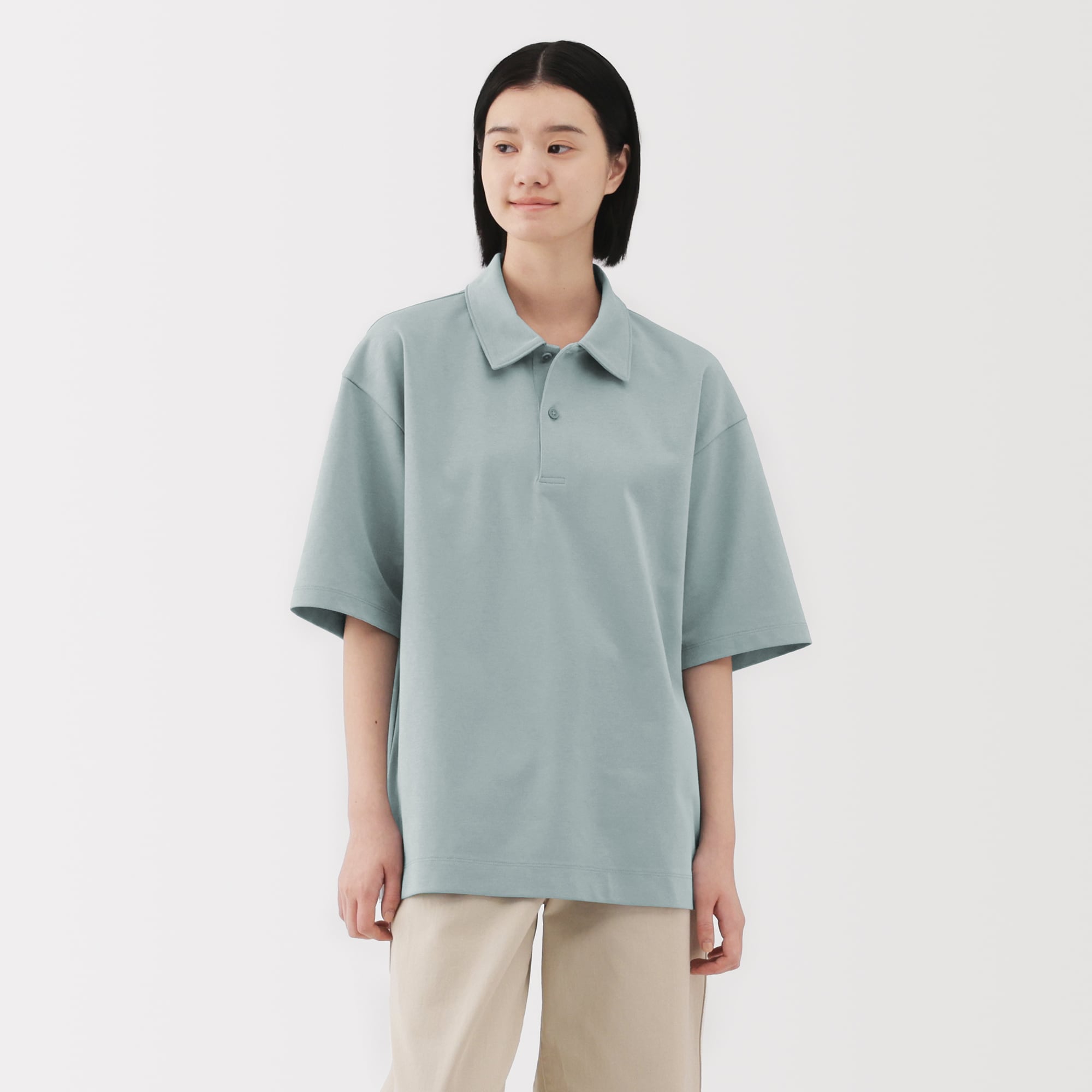 紳士　涼感ＵＶカットワイド五分袖ポロシャツ