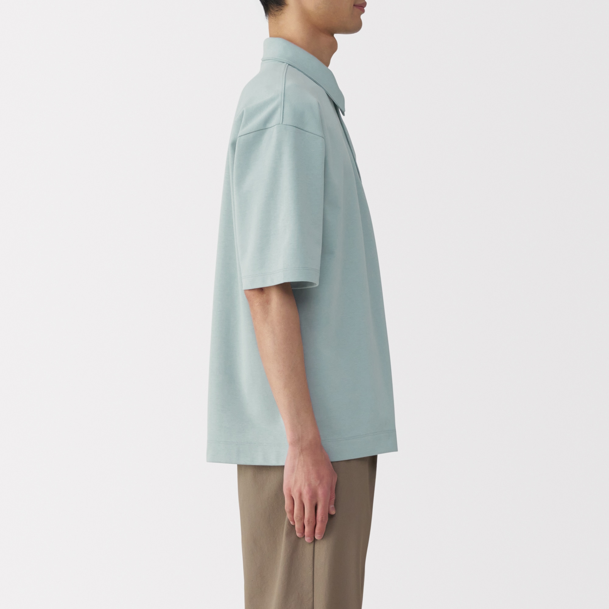 紳士　涼感ＵＶカットワイド五分袖ポロシャツ