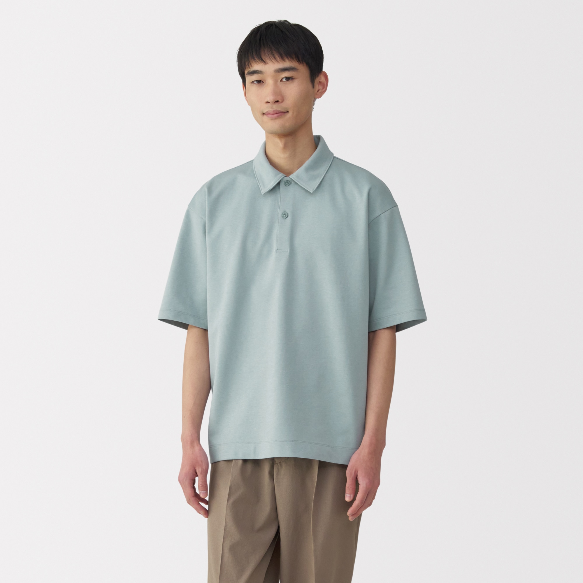 紳士 涼感UVカットワイド五分袖ポロシャツ | 無印良品
