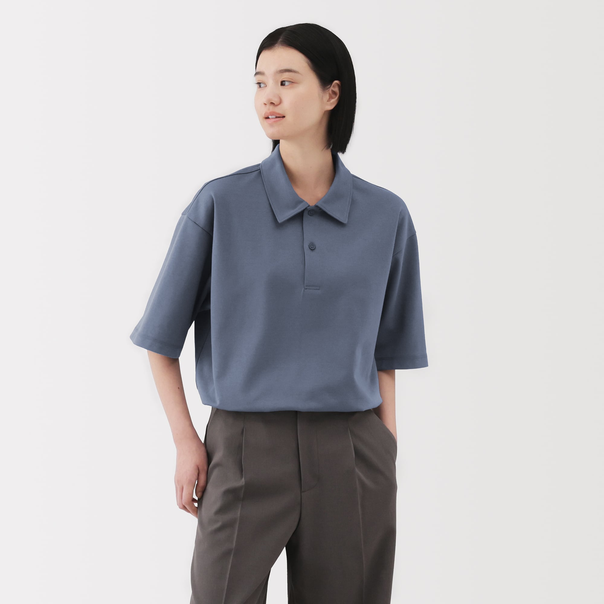 紳士 涼感UVカットワイド五分袖ポロシャツ | 無印良品
