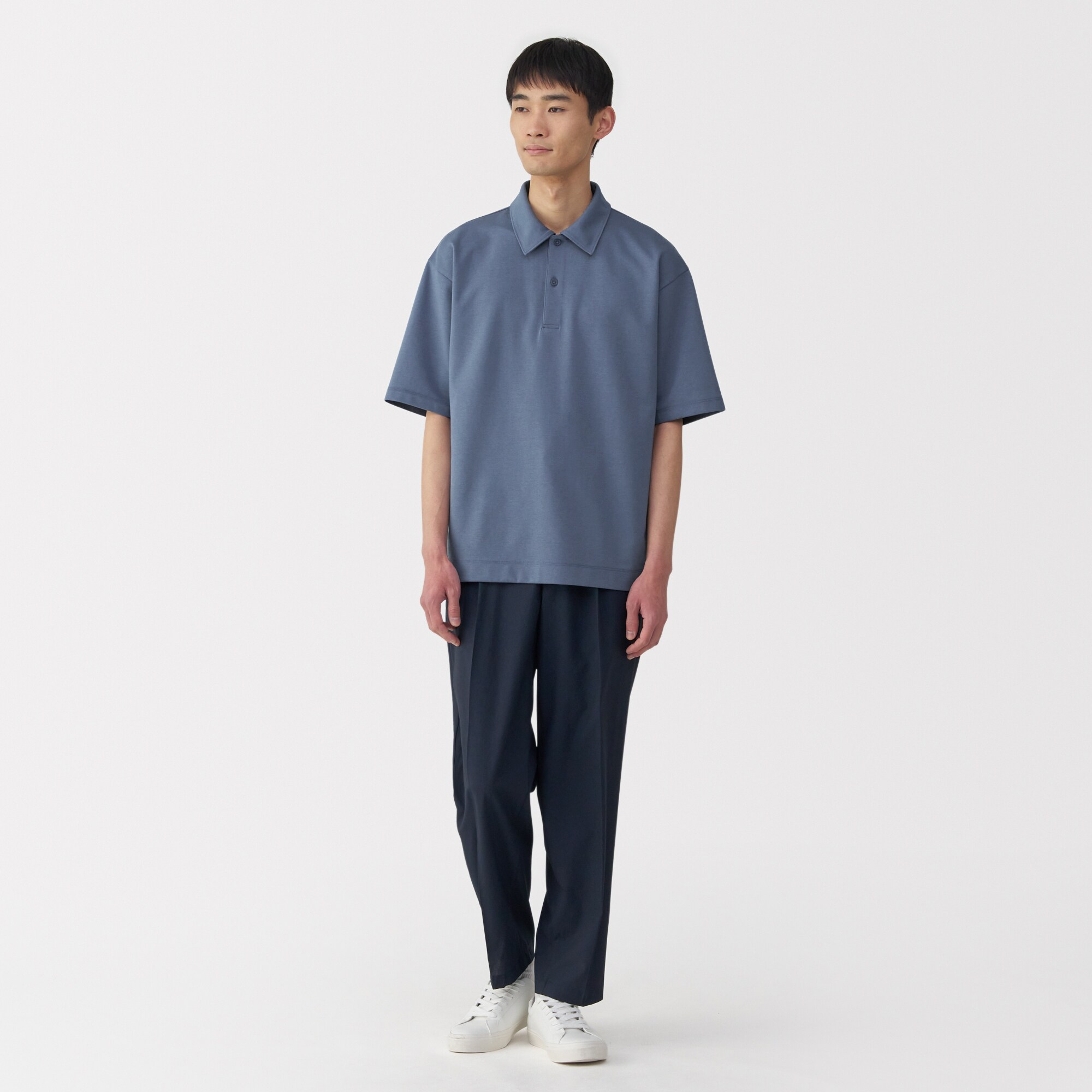 紳士 涼感UVカットワイド五分袖ポロシャツ | 無印良品