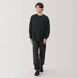 紳士　ＵＶカット乾きやすいワッフルヘンリーネック長袖Ｔシャツ