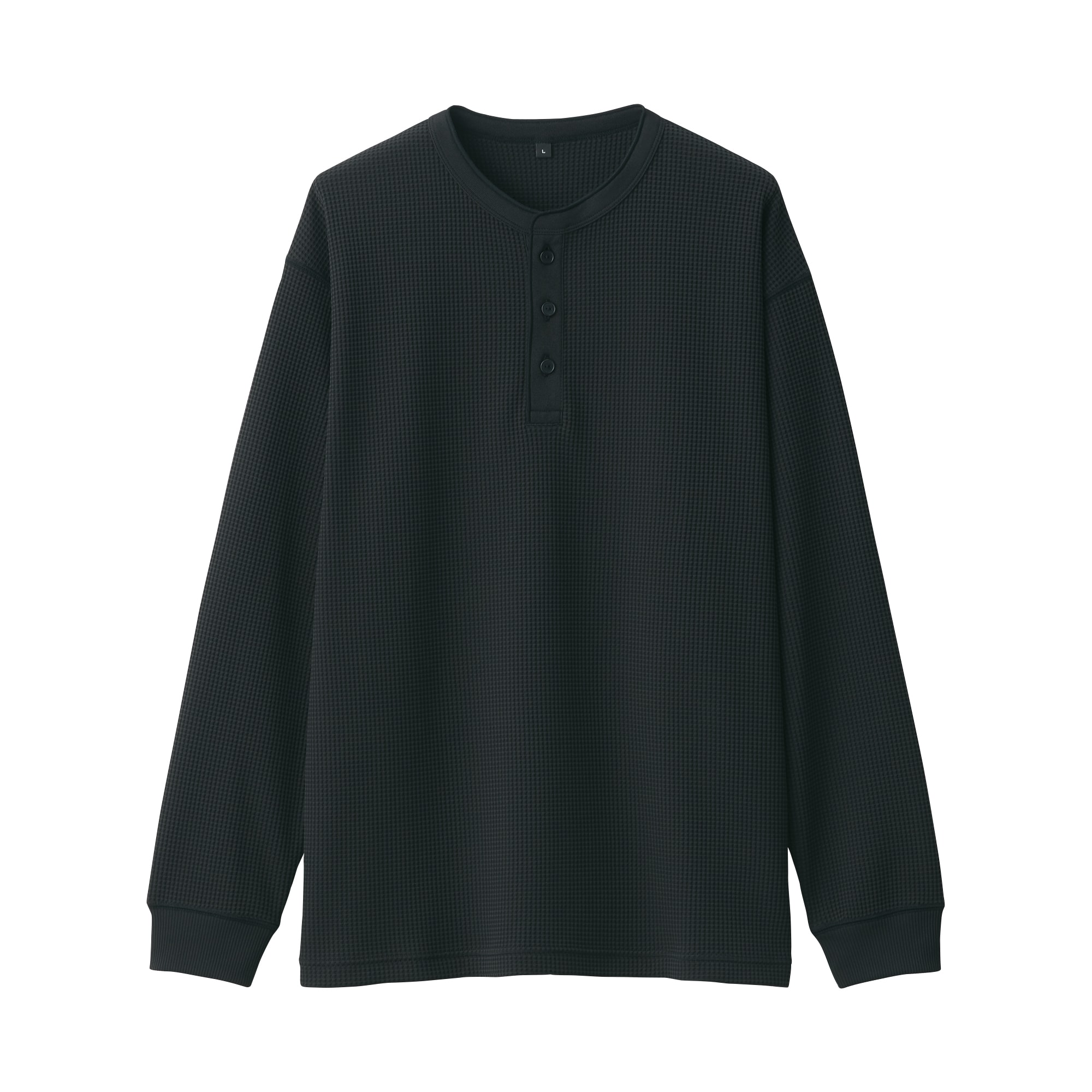 紳士　ＵＶカット乾きやすいワッフルヘンリーネック長袖Ｔシャツ