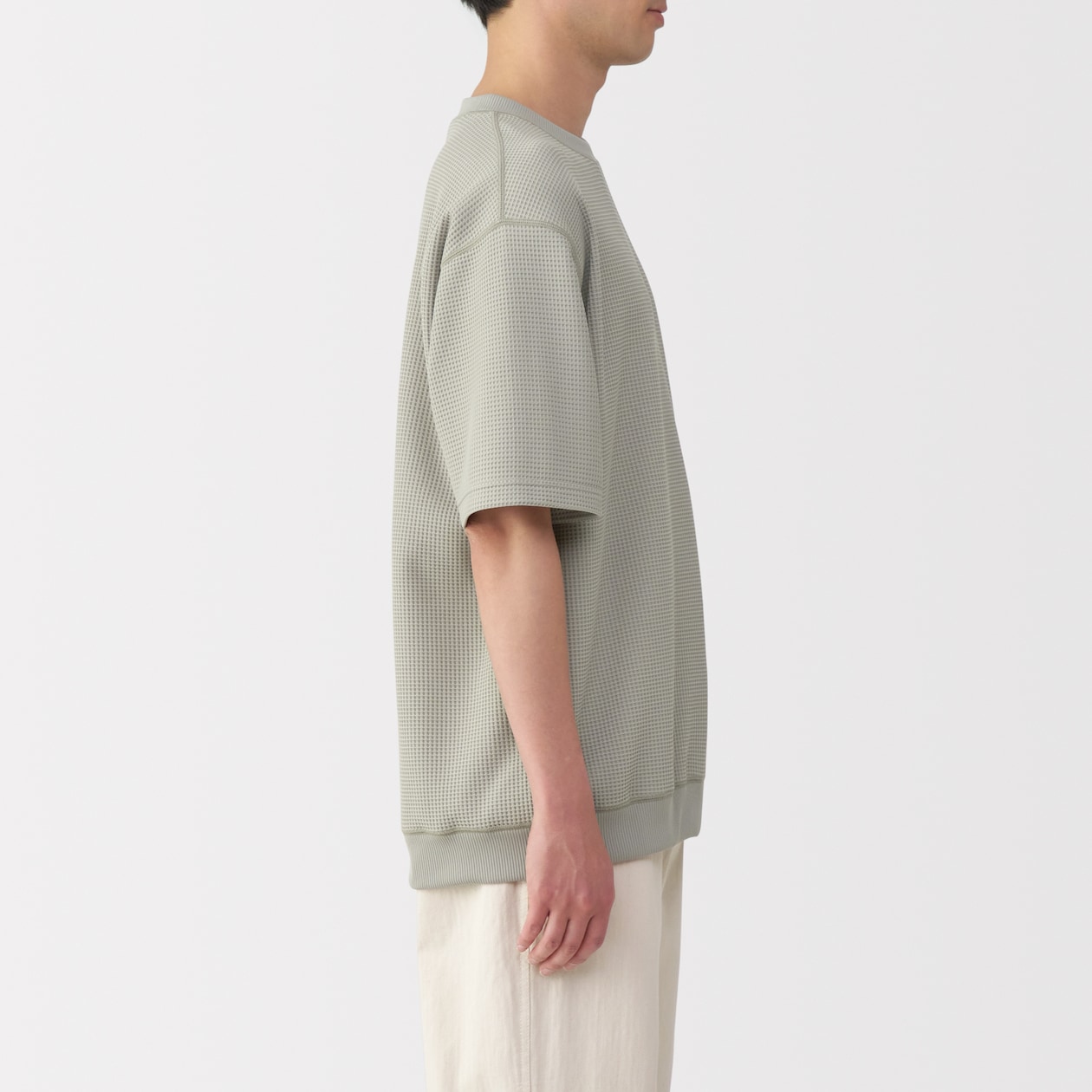 紳士　ＵＶカット乾きやすいワッフルクルーネック半袖Ｔシャツ