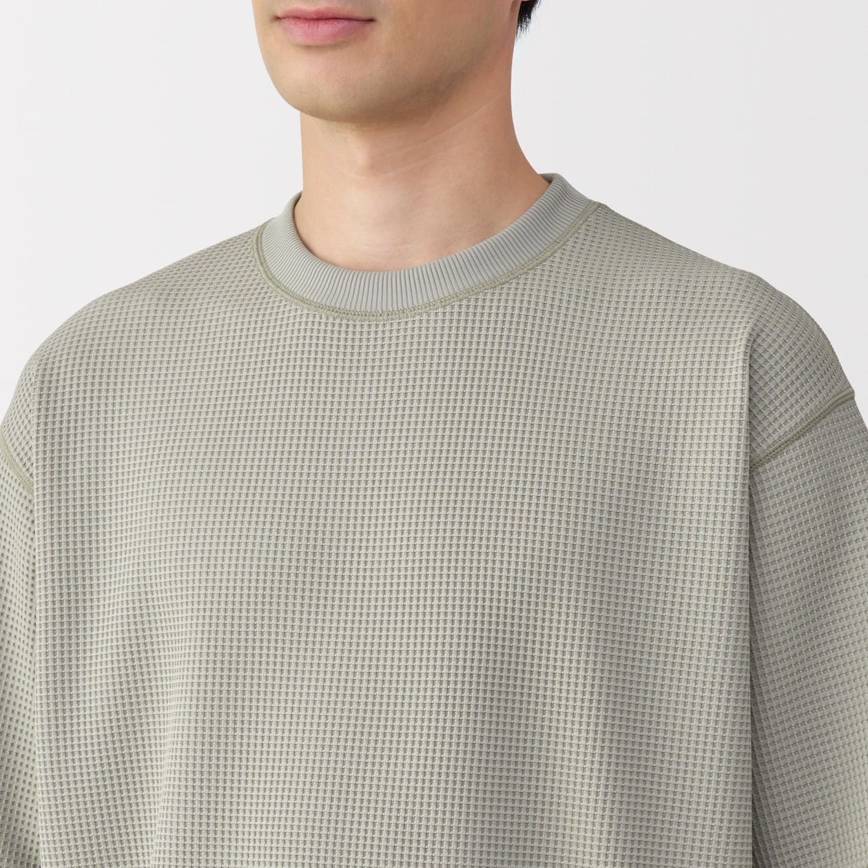紳士　ＵＶカット乾きやすいワッフルクルーネック半袖Ｔシャツ