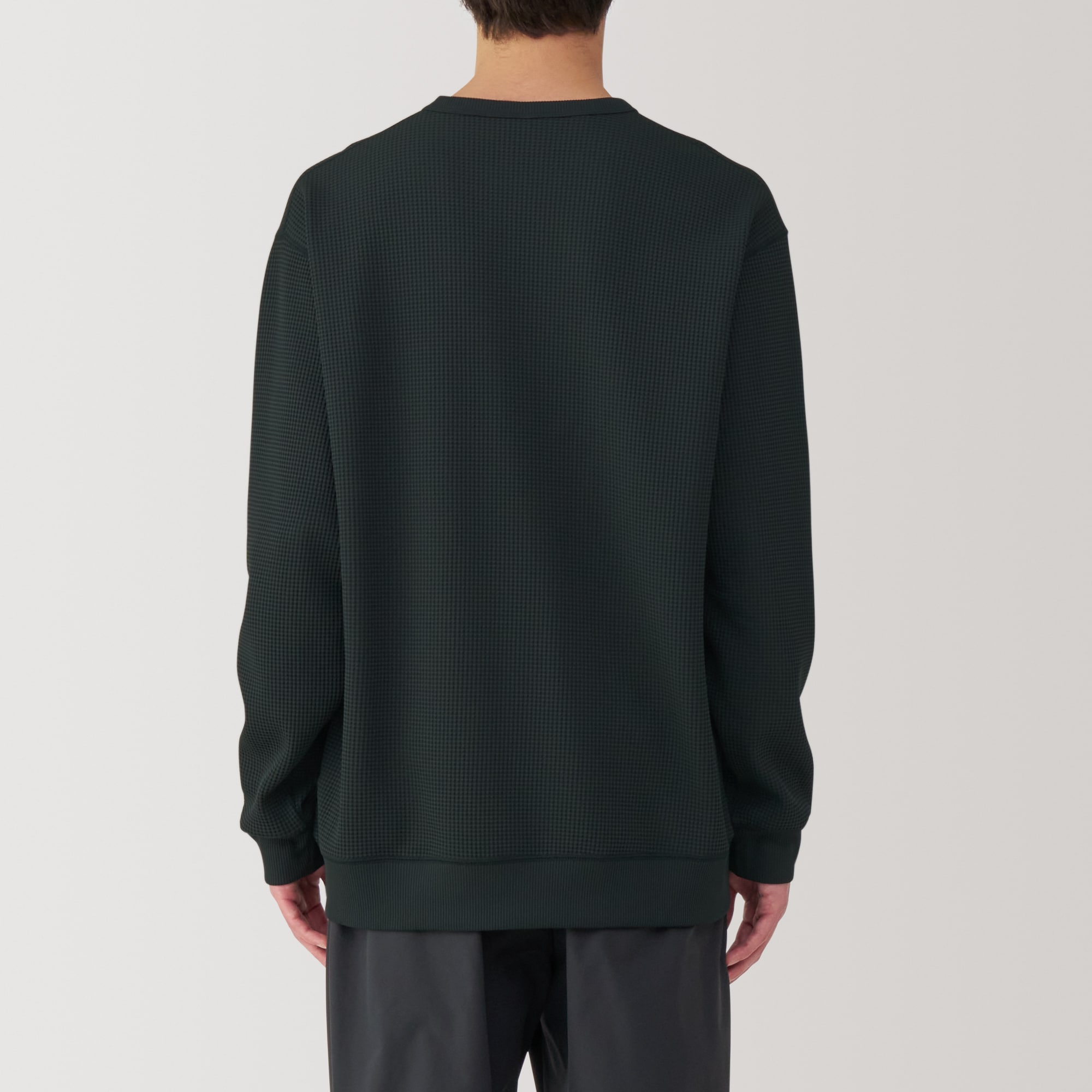 紳士　ＵＶカット乾きやすいワッフルクルーネック長袖Ｔシャツ