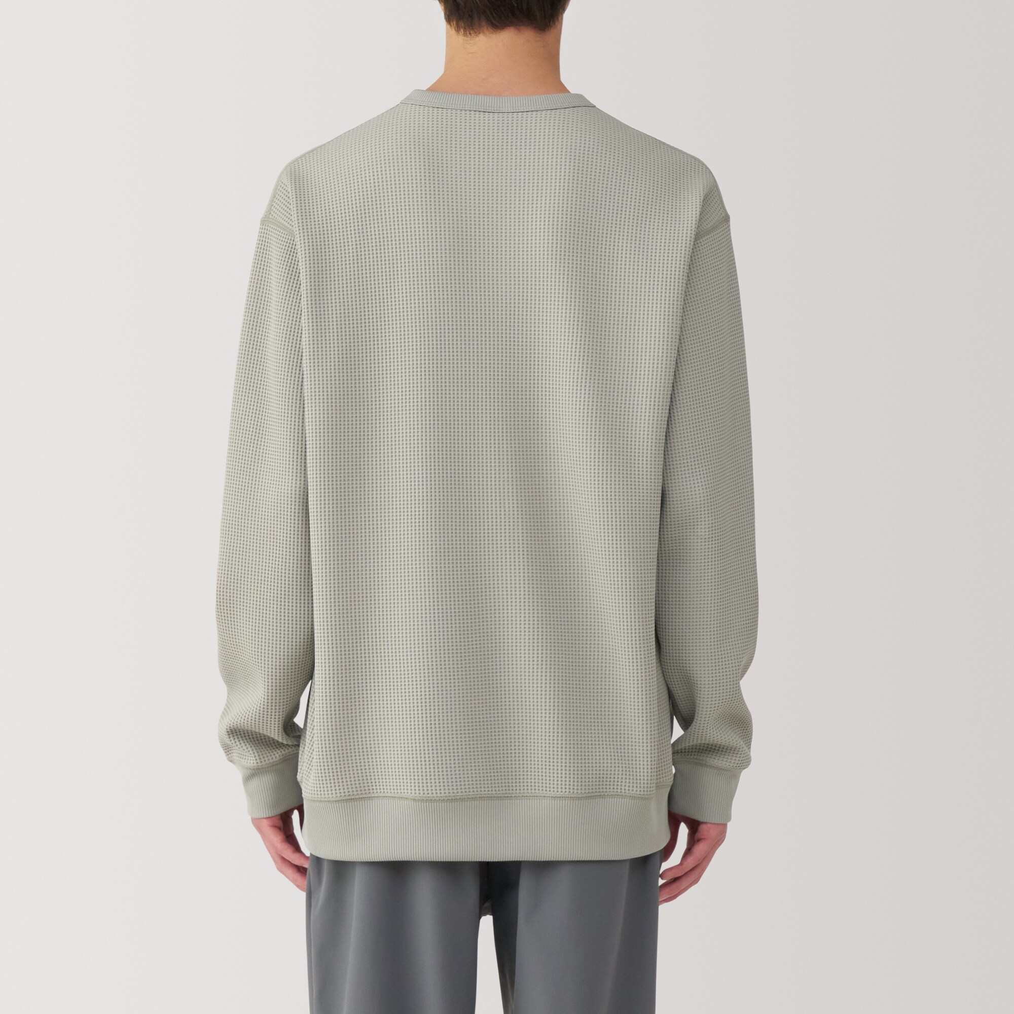 紳士　ＵＶカット乾きやすいワッフルクルーネック長袖Ｔシャツ