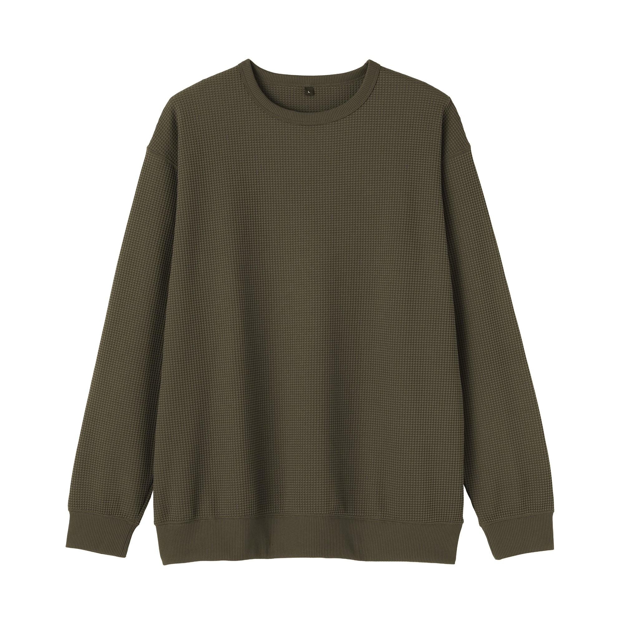 紳士　ＵＶカット乾きやすいワッフルクルーネック長袖Ｔシャツ