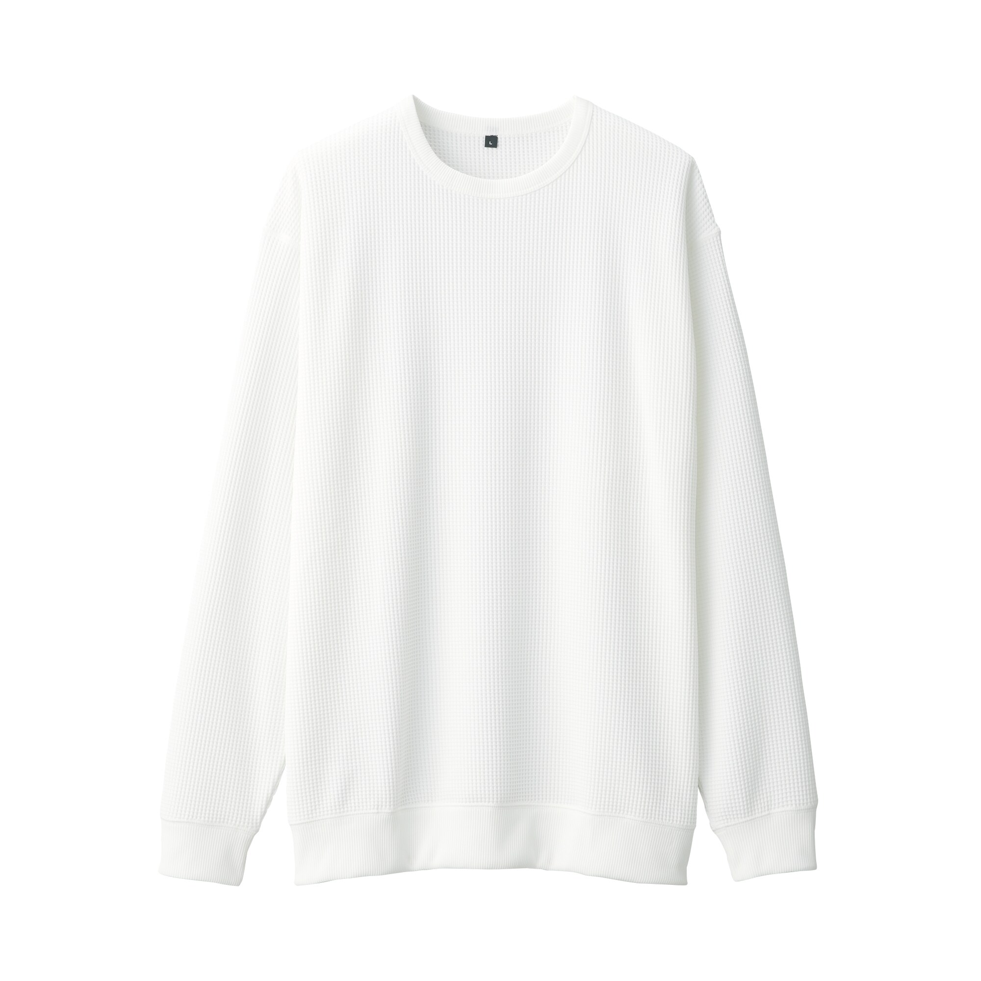 紳士 UVカット乾きやすいワッフルクルーネック長袖Tシャツ