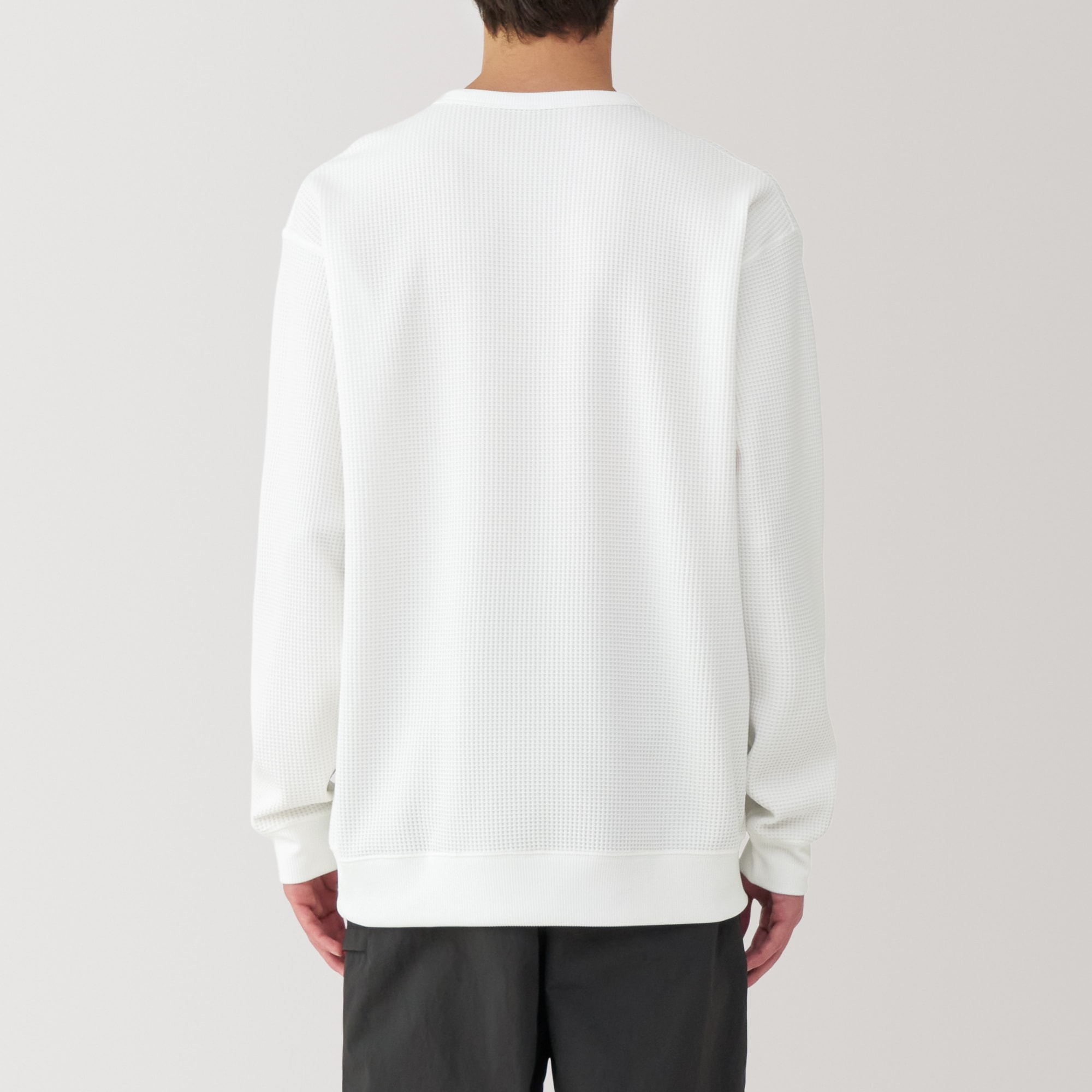 紳士　ＵＶカット乾きやすいワッフルクルーネック長袖Ｔシャツ