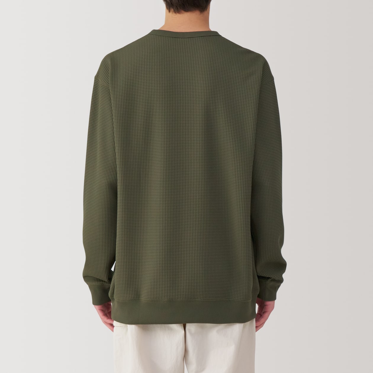 紳士　ＵＶカット乾きやすいワッフルクルーネック長袖Ｔシャツ