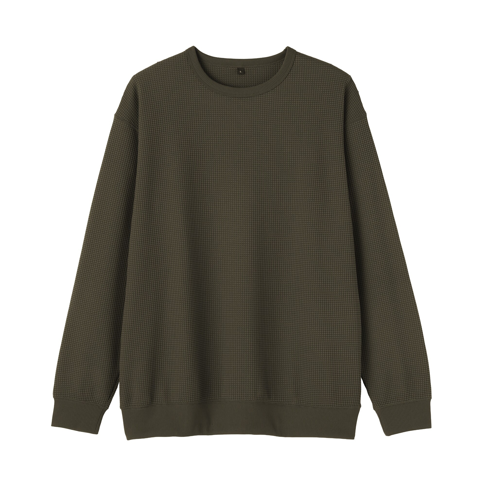 紳士　ＵＶカット乾きやすいワッフルクルーネック長袖Ｔシャツ