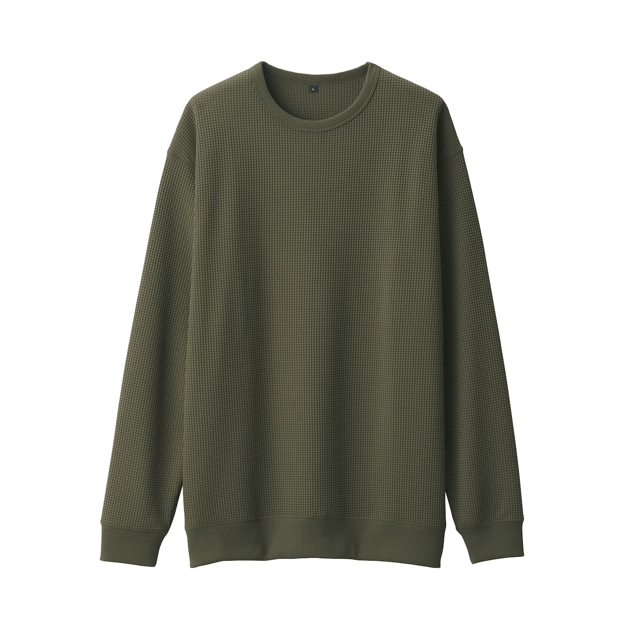 紳士　ＵＶカット乾きやすいワッフルクルーネック長袖Ｔシャツ