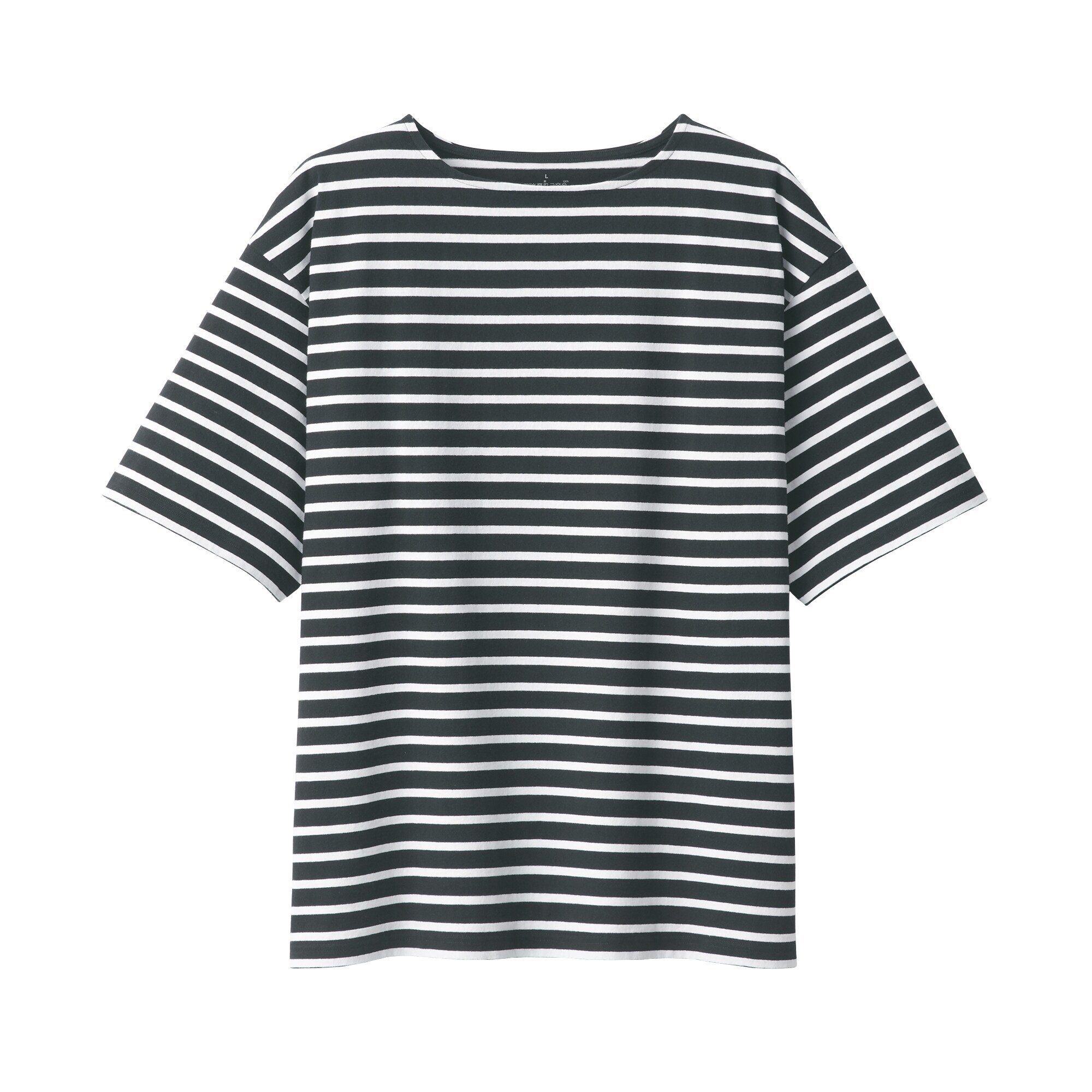 紳士　洗いざらし太番手ボートネック五分袖Ｔシャツ