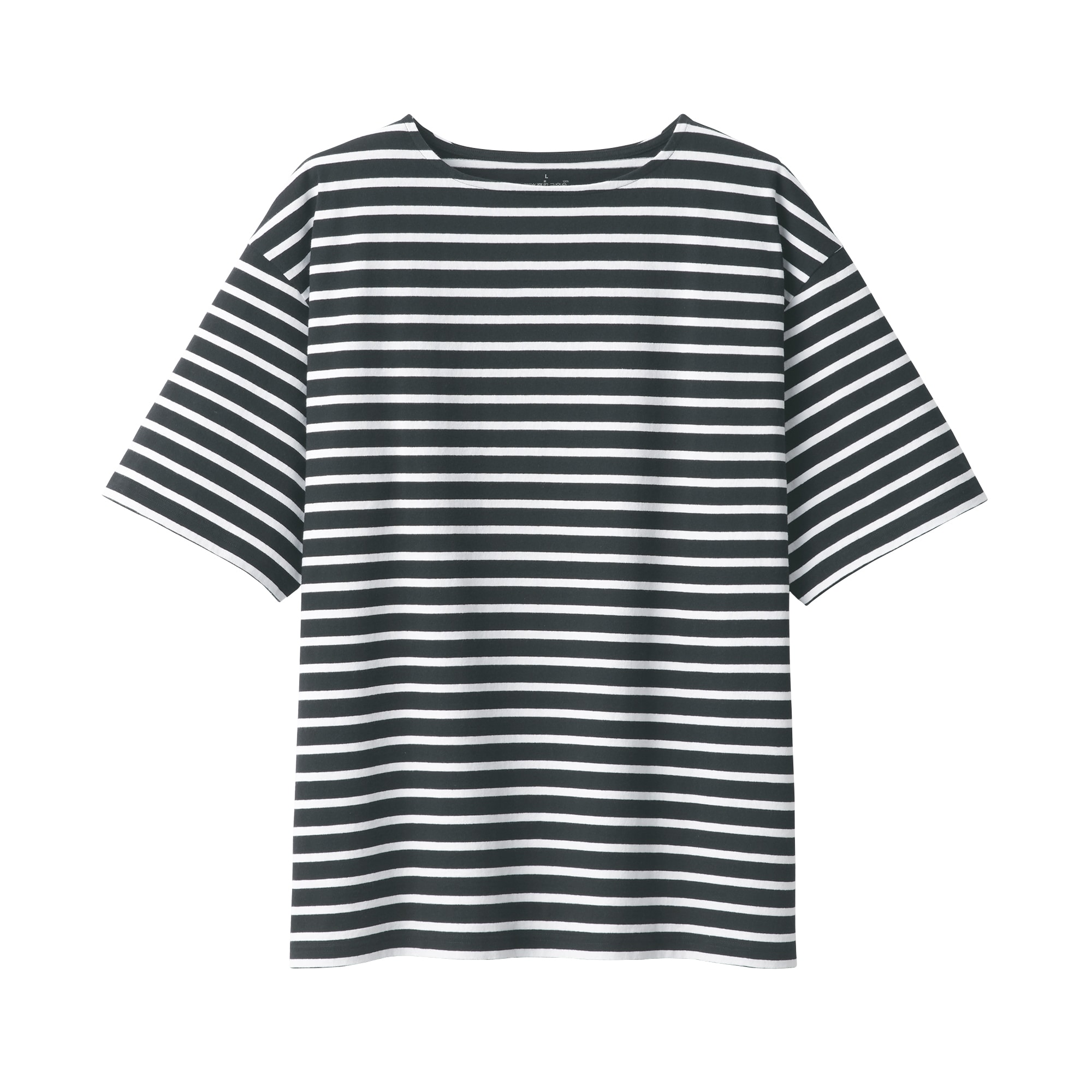 紳士　洗いざらし太番手ボートネック五分袖Ｔシャツ