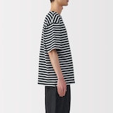 紳士　洗いざらし太番手ボートネック五分袖Ｔシャツ