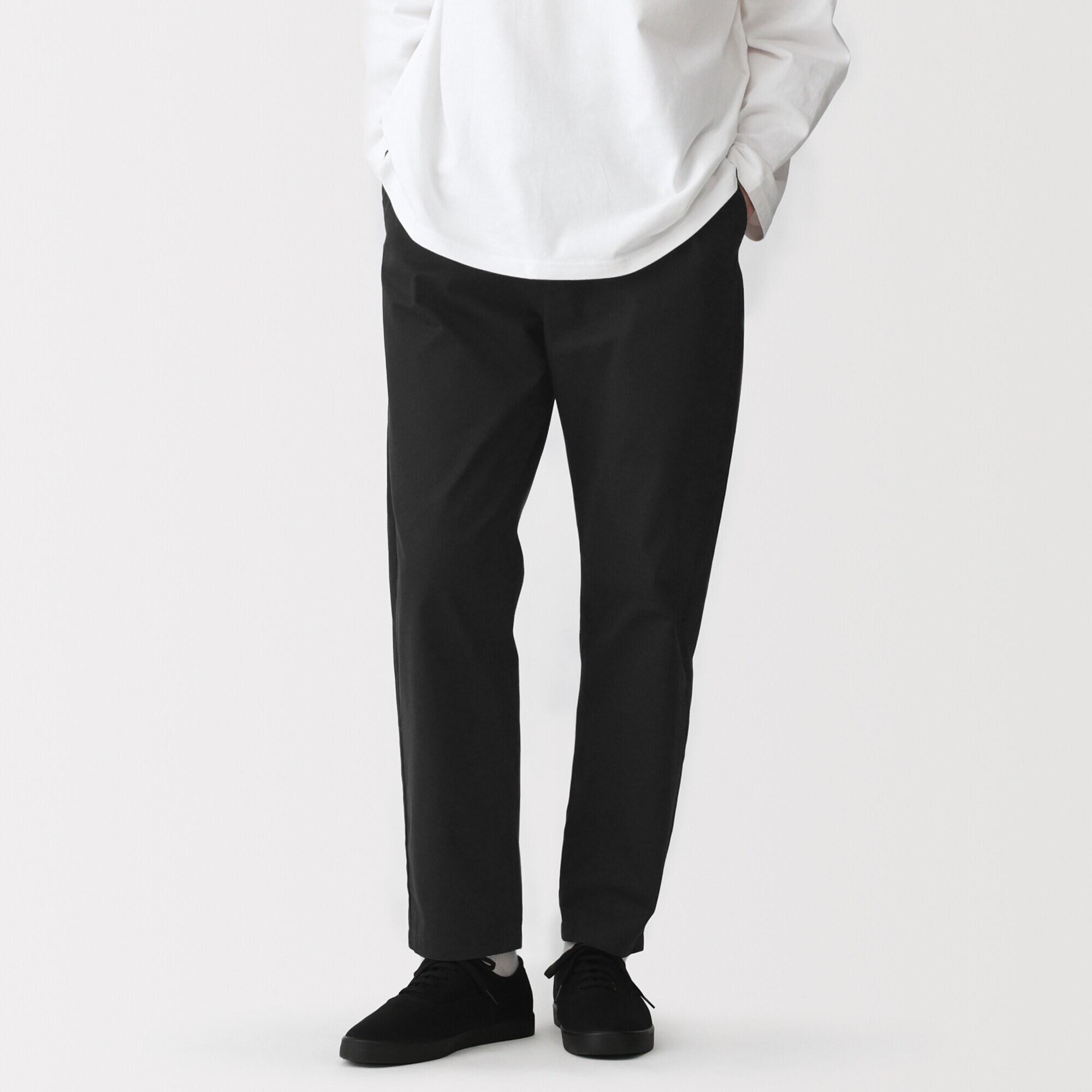 紳士　洗いざらしコットンイージーパンツ