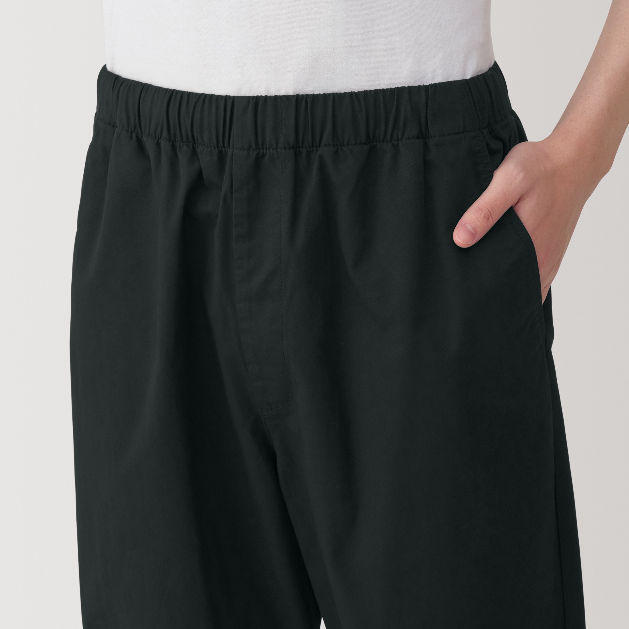 LAST！！／無印良品／大きいサイズL／ブラック／リネンイージーワイドパンツ／最 MUJI (無印良品) - 無印良品 2着セット リネンイージーワイド