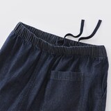 婦人　洗いざらし　デニムイージーテーパードパンツ