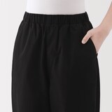 婦人　洗いざらし　コットンイージーテーパードパンツ