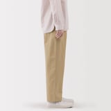 婦人　洗いざらし　コットンイージーテーパードパンツ