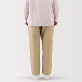 婦人　洗いざらし　コットンイージーテーパードパンツ