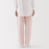 婦人　洗いざらし　コットンイージーテーパードパンツ