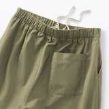 婦人　洗いざらし　コットンイージーテーパードパンツ