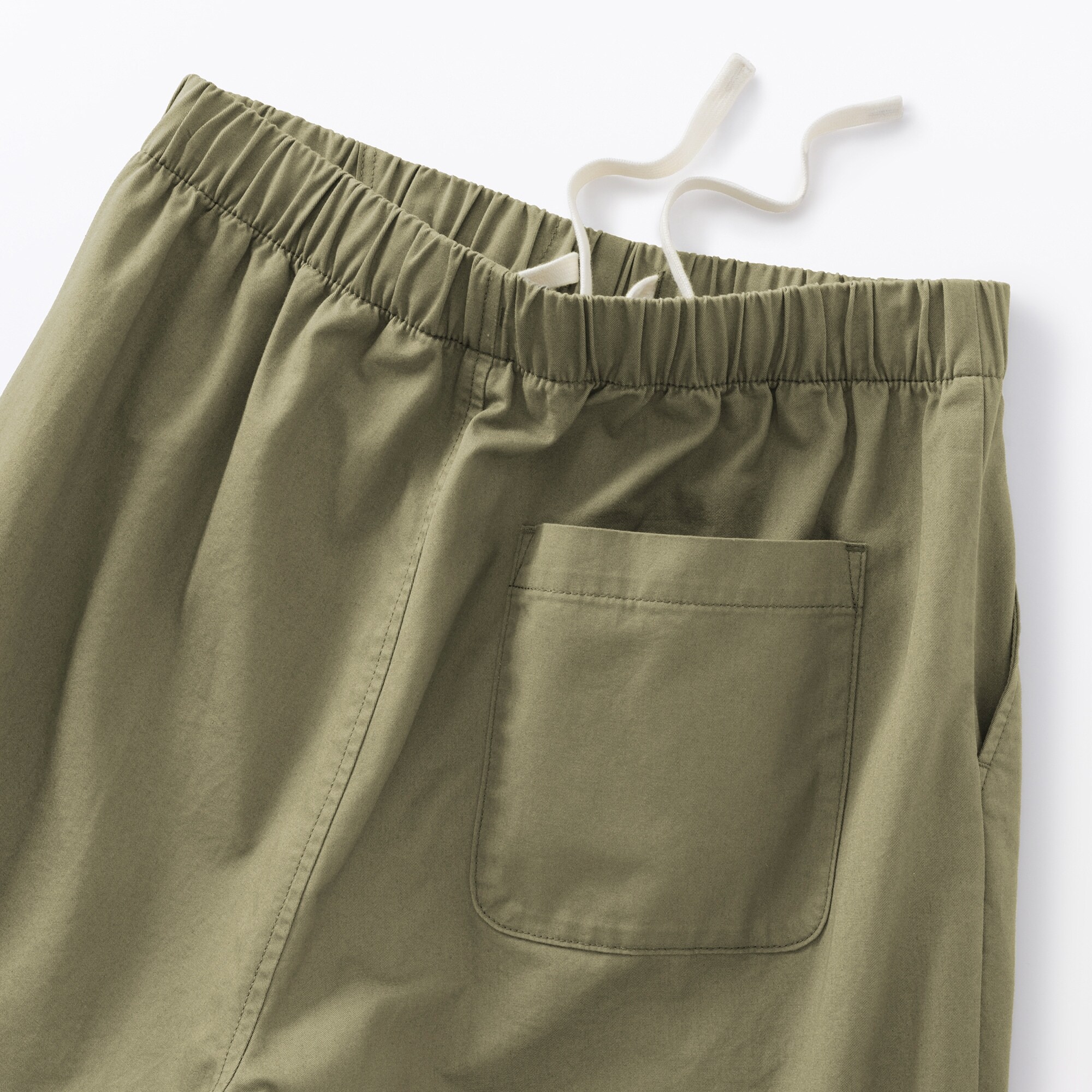 婦人　洗いざらし　コットンイージーテーパードパンツ