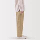 婦人　洗いざらし　コットンイージーテーパードパンツ