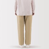 婦人　洗いざらし　コットンイージーテーパードパンツ