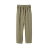 婦人　洗いざらし　コットンイージーテーパードパンツ