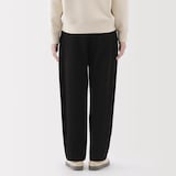 婦人　洗いざらし　コットンイージーテーパードパンツ